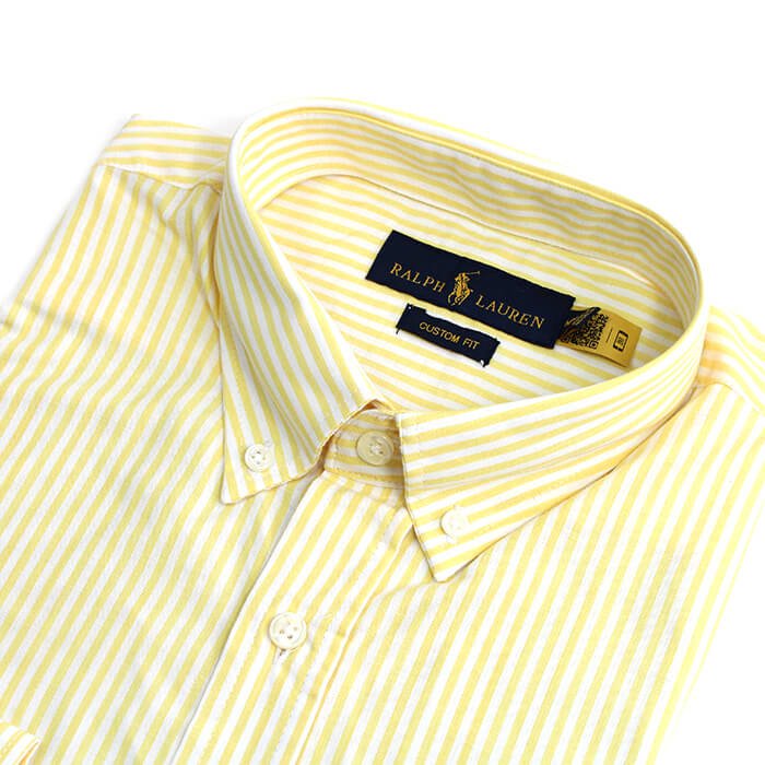 Camisa Hombre A Rayas Amarillas Polo Ralph Lauren Manga Larga 100% Algodon - Golden Wear Colombia