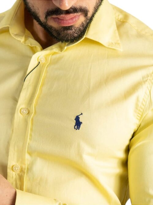 Camisa Hombre Amarilla Polo Ralph Lauren Manga Larga 100% Algodon - Golden Wear Colombia