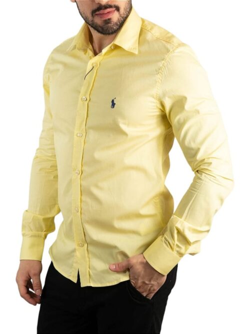 Camisa Hombre Amarilla Polo Ralph Lauren Manga Larga 100% Algodon - Golden Wear Colombia