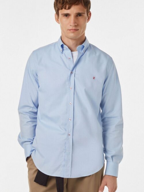 Camisa Hombre Azul Cielo Carolina Herrera Manga Larga CH , 100% Algodón - Golden Wear Colombia