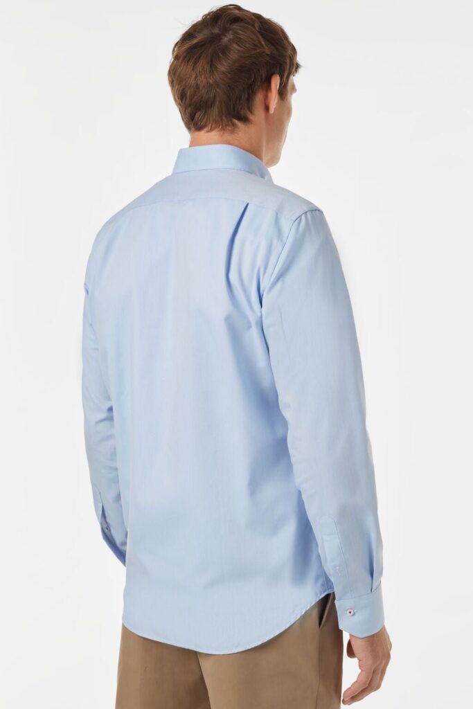 Camisa Hombre Azul Cielo Carolina Herrera Manga Larga CH , 100% Algodón - Golden Wear Colombia
