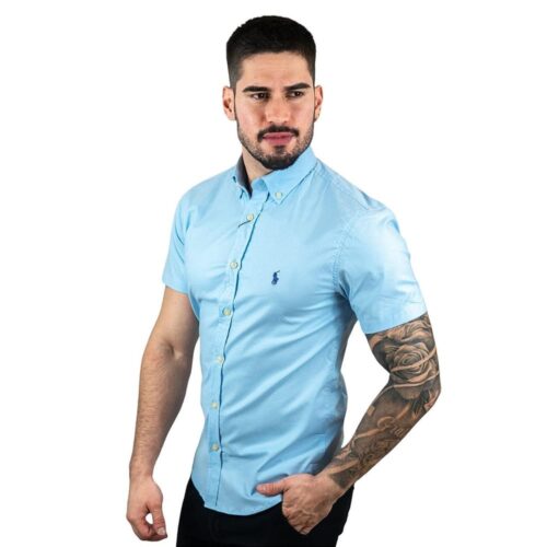 Camisa Hombre Azul Marino Polo Ralph Lauren Manga Corta 100% Algodón - Golden Wear Colombia
