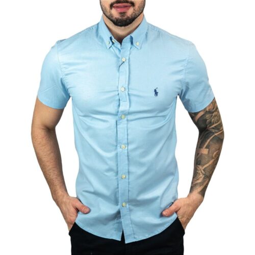 Camisa Hombre Azul Marino Polo Ralph Lauren Manga Corta 100% Algodón - Golden Wear Colombia
