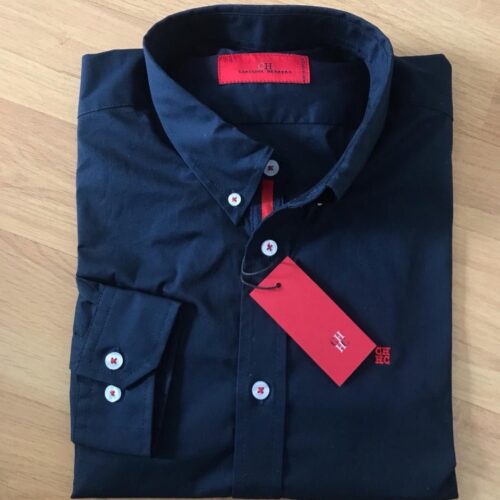 Camisa Hombre Azul Oscuro Carolina Herrera Manga Larga CH , 100% Algodón - Golden Wear Colombia