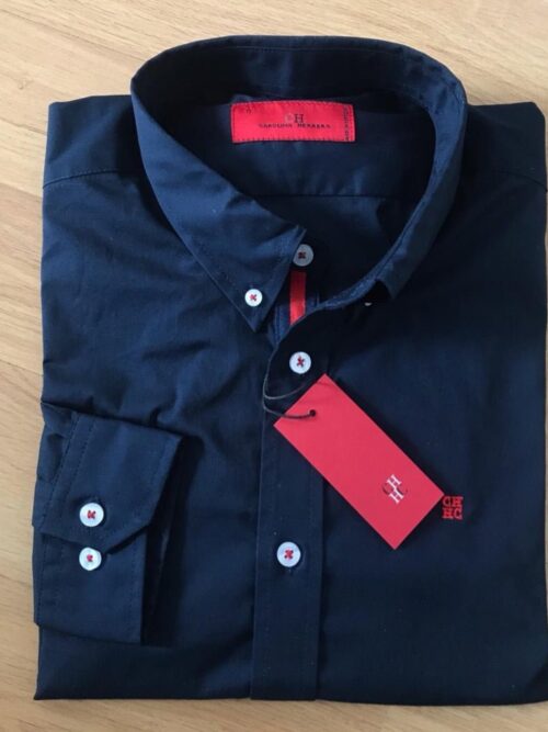 Camisa Hombre Azul Oscuro Carolina Herrera Manga Larga CH , 100% Algodón - Golden Wear Colombia
