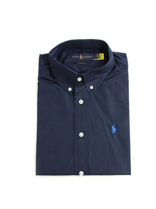 Camisa Hombre Azul Oscuro Polo Ralph Lauren Manga Corta 100% Algodon - Golden Wear Colombia