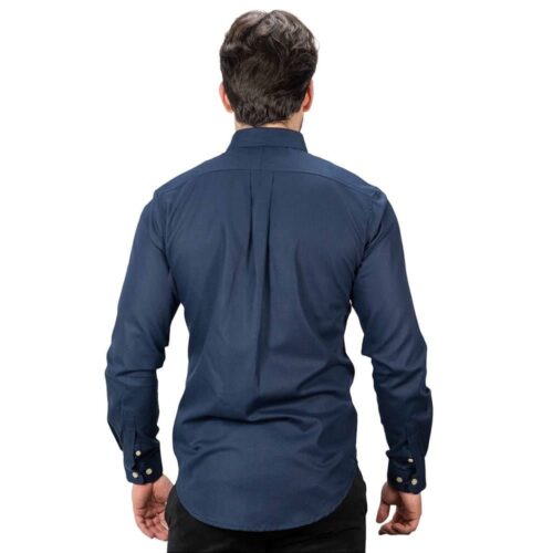 Camisa Hombre Azul Oscuro Polo Ralph Rain Lauren Manga Larga  100% Algodon - Golden Wear Colombia