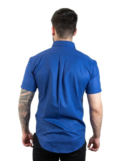 Camisa Hombre Azul Rey Polo Ralph Lauren Manga Corta , 100% Algodon - Golden Wear Colombia