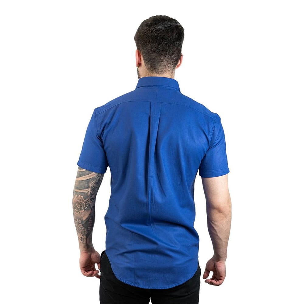 Camisa Hombre Azul Rey Polo Ralph Lauren Manga Corta , 100% Algodon - Golden Wear Colombia