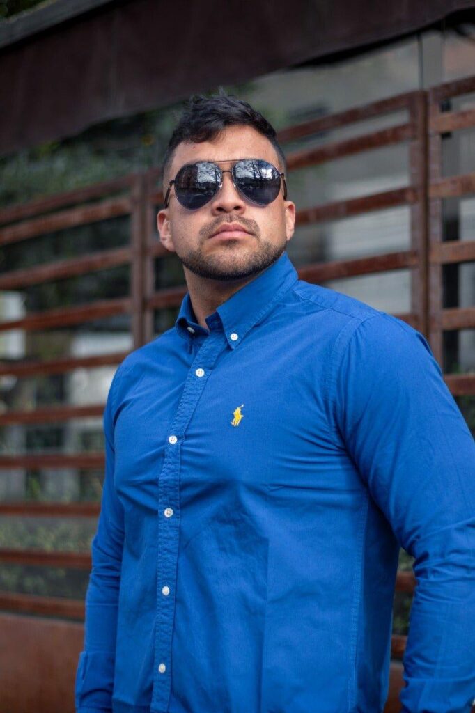 Camisa Hombre Azul Rey Polo Ralph Lauren Manga Larga , 100% Algodon - Golden Wear Colombia