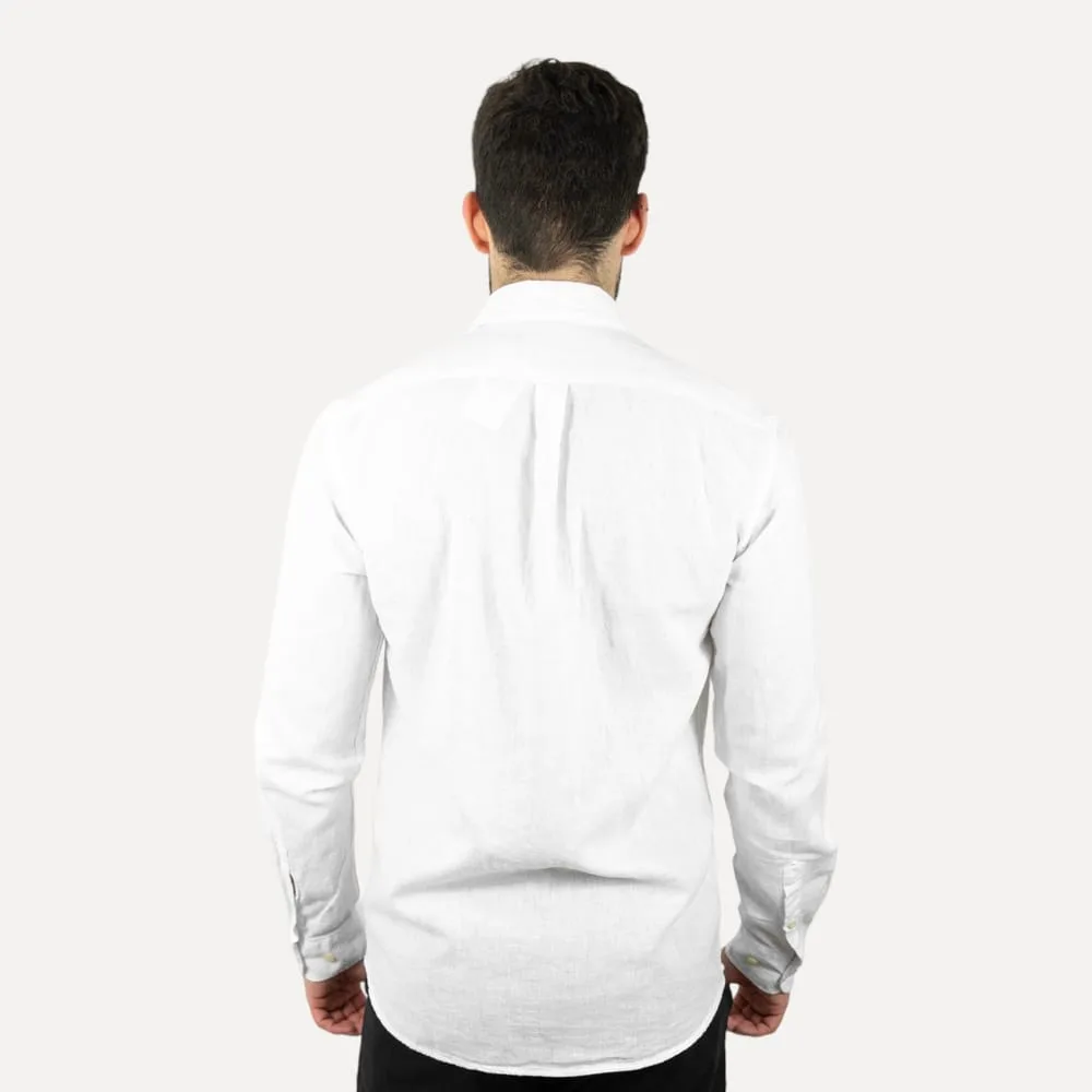 Camisa Hombre Blanca Polo Ralph Lauren Manga Larga Lino , 100% Lino - Golden Wear Colombia