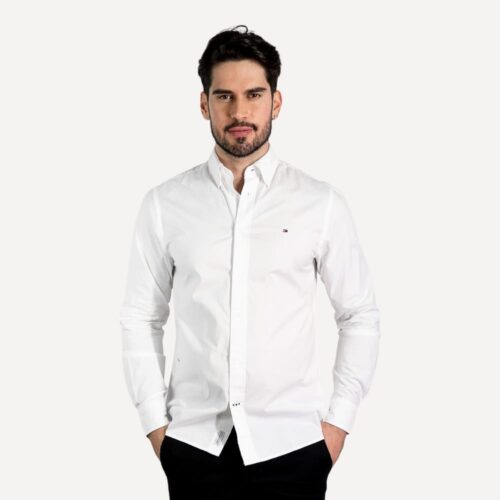 Camisa Hombre Blanca Tommy Hilfiger Manga Larga, 100% Algodón - Golden Wear Colombia