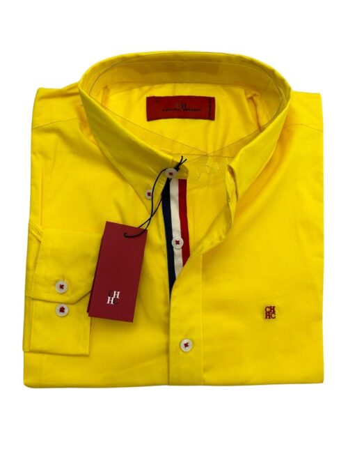 Camisa Hombre CH Mostaza Carolina Herrera Manga Larga 100% Algodon - Golden Wear Colombia