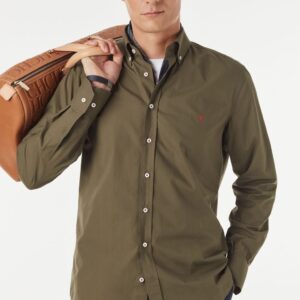 Camisa Hombre CH Verde Militar Carolina Herrera Manga Larga 100% Algodon - Golden Wear Colombia