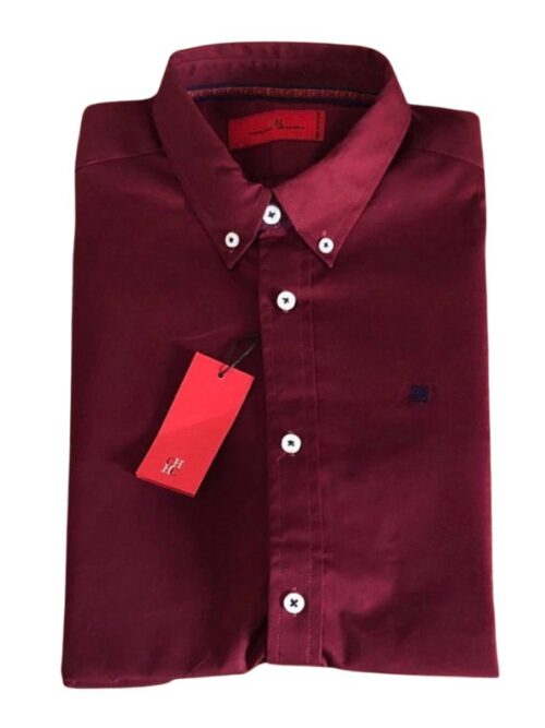 Camisa Hombre CH Vinotinto Carolina Herrera Manga Larga 100% Algodon - Golden Wear Colombia