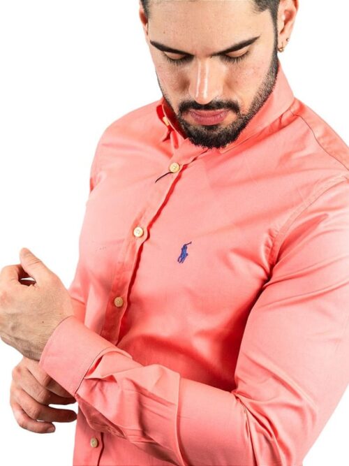 Camisa Hombre Coral Manga Larga Polo Ralph Lauren 100% algodon - Golden Wear Colombia