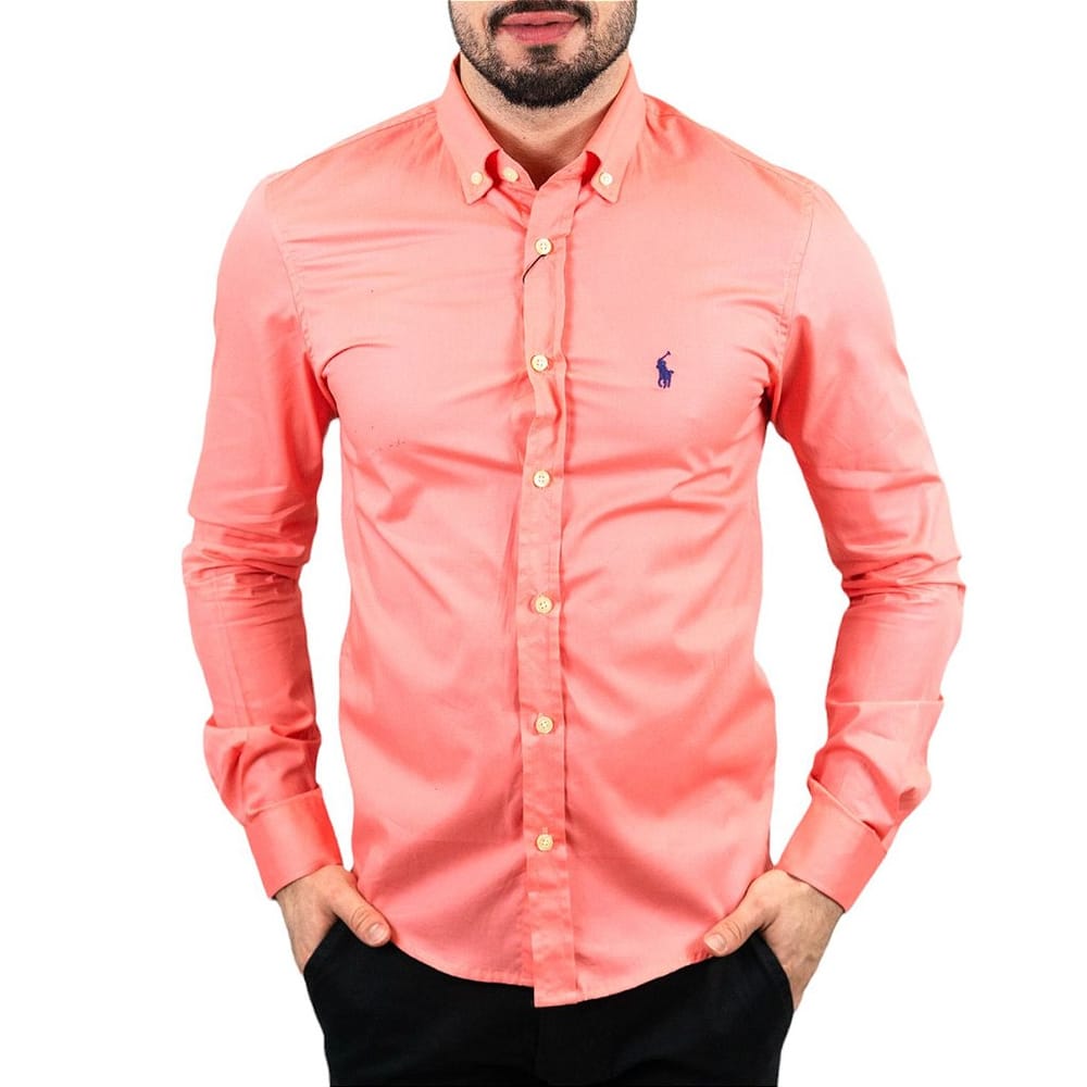 Camisa Hombre Coral Manga Larga Polo Ralph Lauren 100% algodon - Golden Wear Colombia