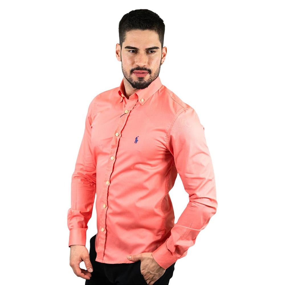 Camisa Hombre Coral Manga Larga Polo Ralph Lauren 100% algodon - Golden Wear Colombia