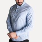 Camisa Hombre A Cuadros Celestes Tommy