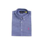 Camisa Hombre Azul A Cuadros Manga Corta
