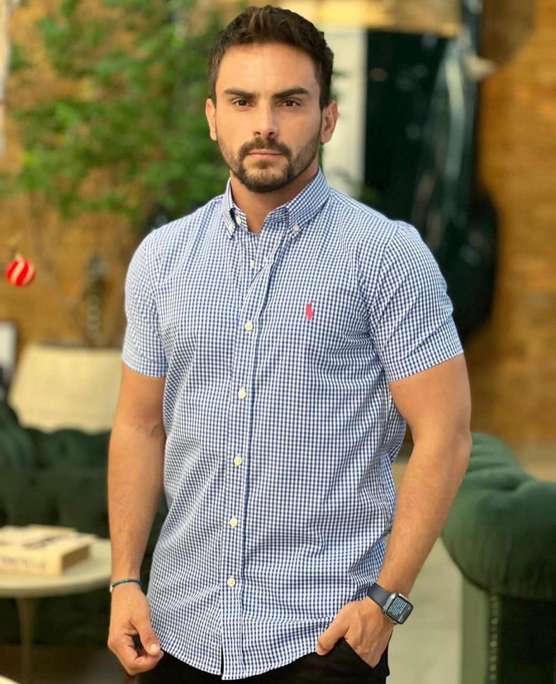 Camisa Hombre Cuadros Azul Polo Ralph Lauren Manga corta 100% Algodón - Golden Wear Colombia