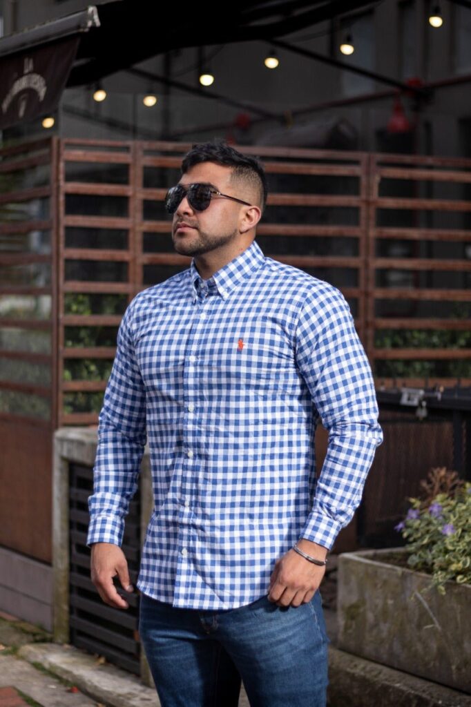 Camisa Hombre Cuadros Azules  Polo Ralph Lauren Manga Larga 100% Algodon - Golden Wear Colombia