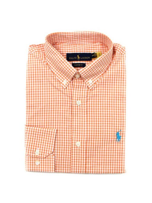 Camisa Hombre Cuadros Naranjas Manga Larga Polo Ralph Lauren Manga Larga 100% Algodón - Golden Wear Colombia