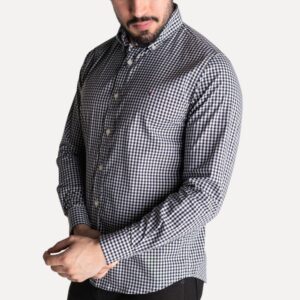 Camisa Hombre Cuadros Negros Manga Larga Tommy Hilfiger 100% Algodón - Golden Wear Colombia