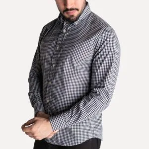 Camisa Hombre Cuadros Negros Manga Larga Tommy Hilfiger 100% Algodón - Golden Wear Colombia