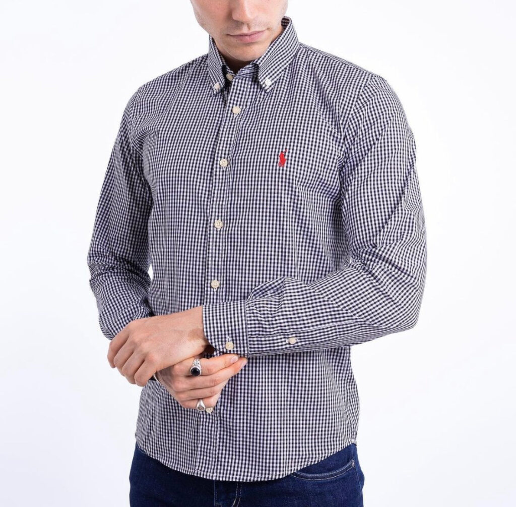 Camisa Hombre Cuadros Negros Polo Ralph Lauren Manga Larga 100% Algodon - Golden Wear Colombia