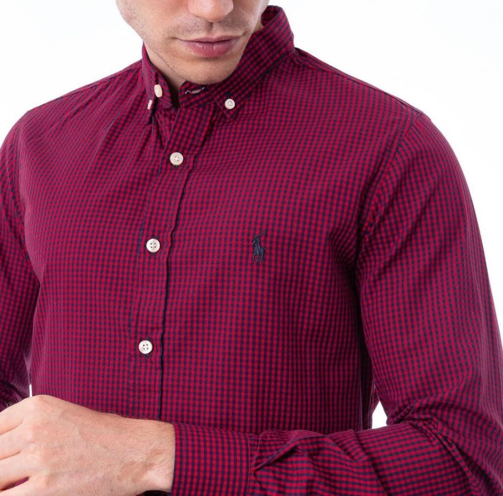 Camisa Hombre Cuadros Rojos Combinados Polo Ralph Lauren Manga Larga 100% Algodon - Golden Wear Colombia