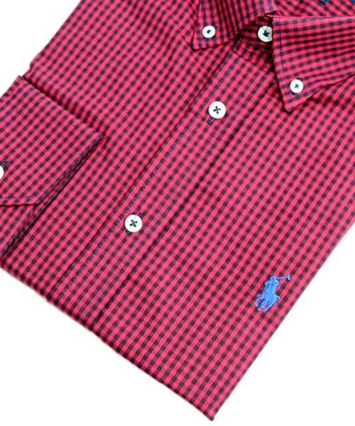 Camisa Hombre Cuadros Rojos Combinados Polo Ralph Lauren Manga Larga 100% Algodon - Golden Wear Colombia