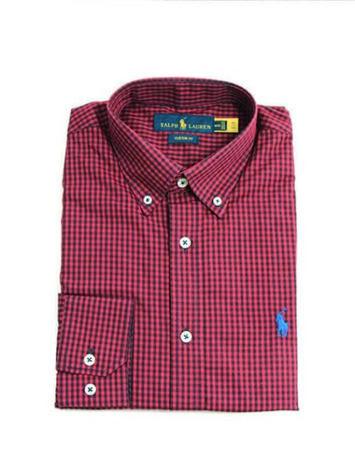 Camisa Hombre Cuadros Rojos Combinados Polo Ralph Lauren Manga Larga 100% Algodon - Golden Wear Colombia