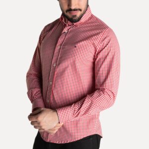 Camisa Hombre Cuadros Rojos Manga Larga Tommy Hilfiger 100% Algodón - Golden Wear Colombia