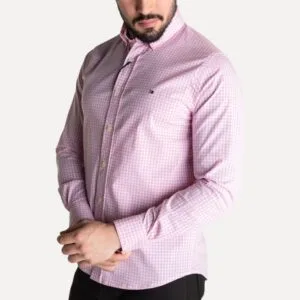 Camisa Hombre Cuadros Rosas Manga Larga Tommy Hilfiger 100% Algodón - Golden Wear Colombia