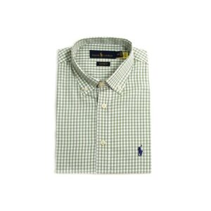 Camisa Hombre Cuadros Verdes Manga Corta Polo Ralph Lauren 100% Algodón - Golden Wear Colombia