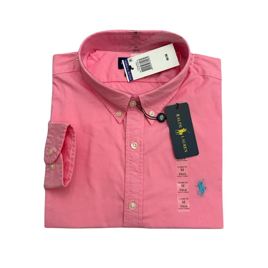 Camisa Hombre Fucsia Polo Ralph Lauren Manga Larga 100% Algodon - Golden Wear Colombia