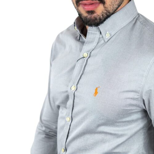 Camisa Hombre Gris Polo Ralph Lauren Manga Larga 100% Algodon - Golden Wear Colombia