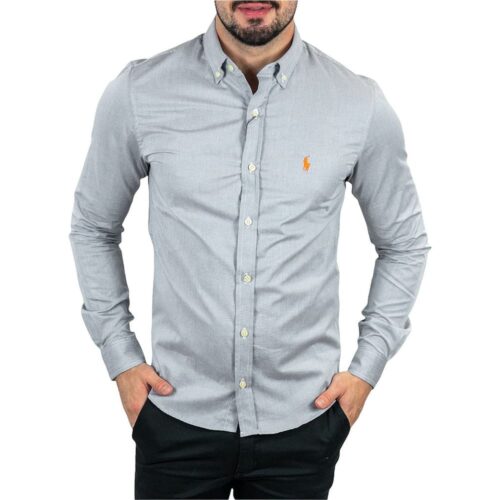 Camisa Hombre Gris Polo Ralph Lauren Manga Larga 100% Algodon - Golden Wear Colombia