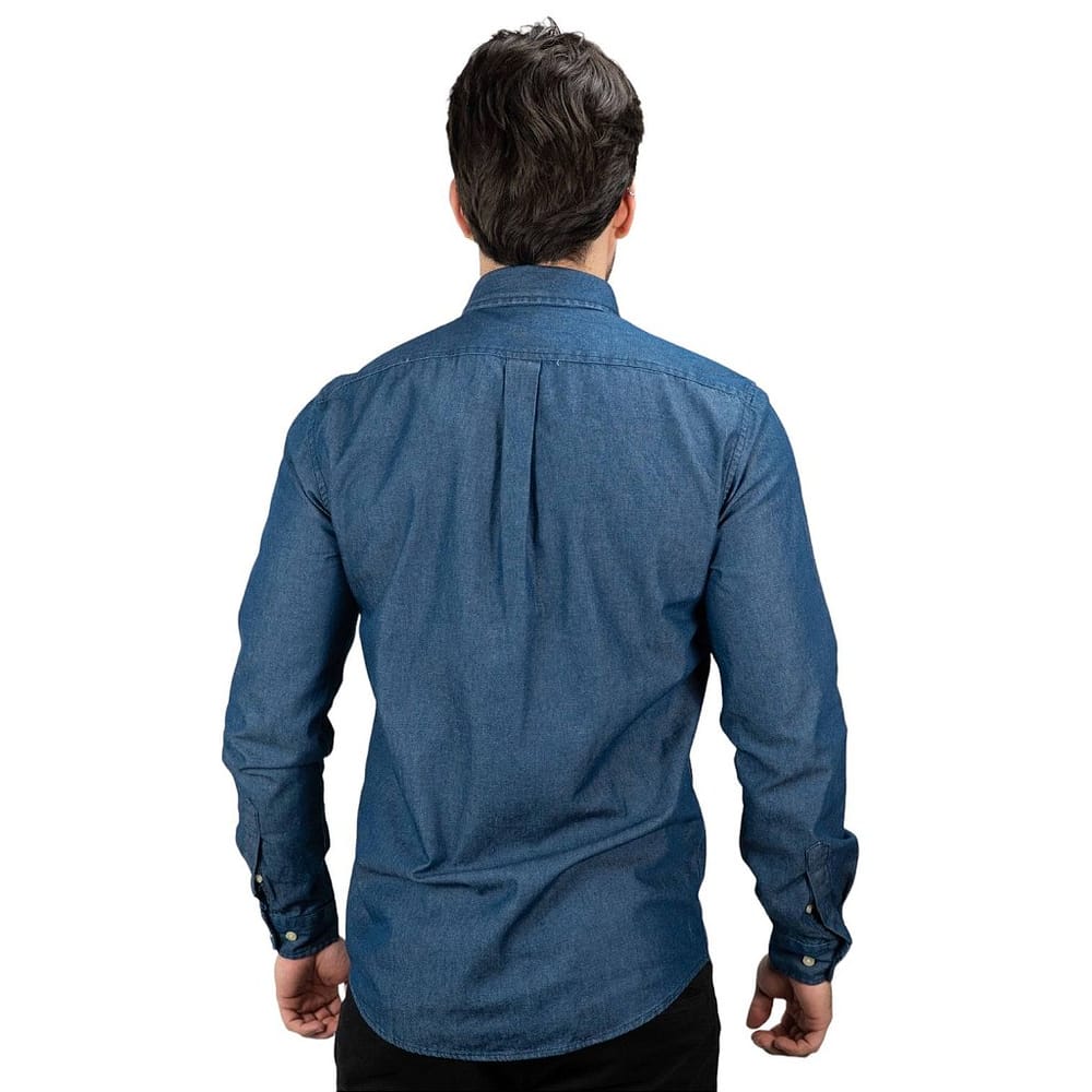 Camisa Hombre Jean Indigo Oscuro Polo Ralph Lauren Manga Larga 100% Algodon - Golden Wear Colombia