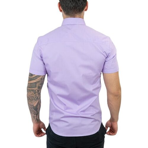 Camisa Hombre Lila Manga Corta Polo Ralph Lauren 100% Algodon Golden Wear Colombia