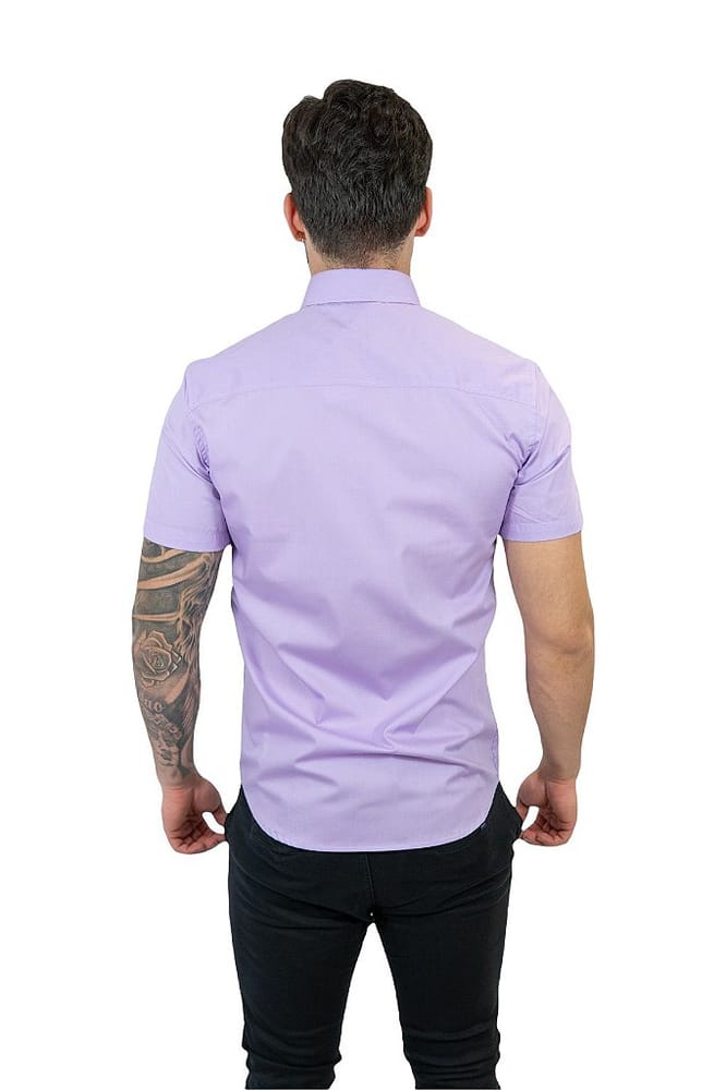 Camisa Hombre Lila Manga Corta Polo Ralph Lauren 100% Algodon Golden Wear Colombia