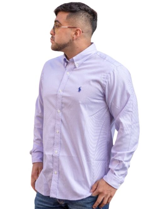 Camisa Hombre Lila Polo Ralph Lauren Manga Larga 100% Algodon - Golden Wear Colombia