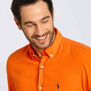 Camisa Hombre Naranja Polo Ralph Lauren Manga Larga 100% Algodon - Golden Wear Colombia