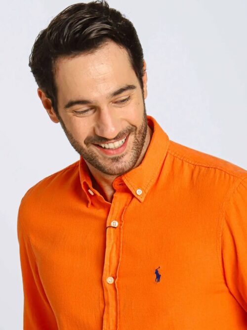 Camisa Hombre Naranja Polo Ralph Lauren Manga Larga 100% Algodon - Golden Wear Colombia
