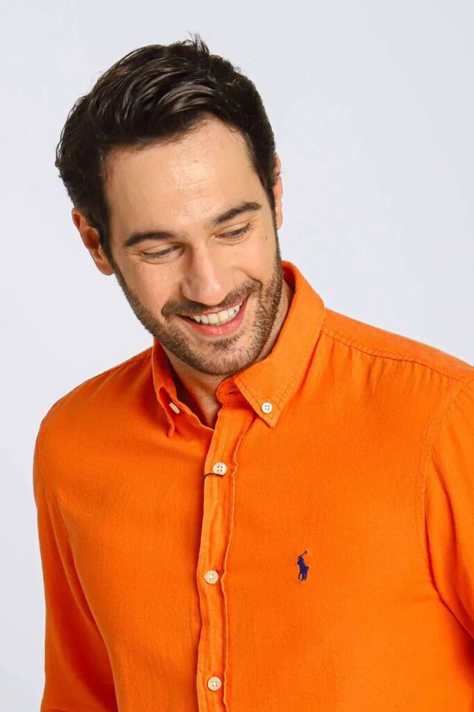 Camisa Hombre Naranja Polo Ralph Lauren Manga Larga 100% Algodon - Golden Wear Colombia