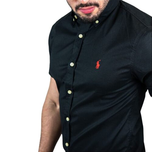 Camisa Hombre Negra Polo Ralph Lauren Manga Corta 100% Algodón - Golden Wear Colombia