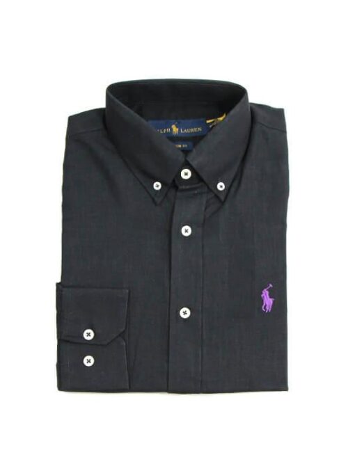 Camisa Hombre Negra Polo Ralph Lauren Manga Larga 100% Algodon - Golden Wear Colombia