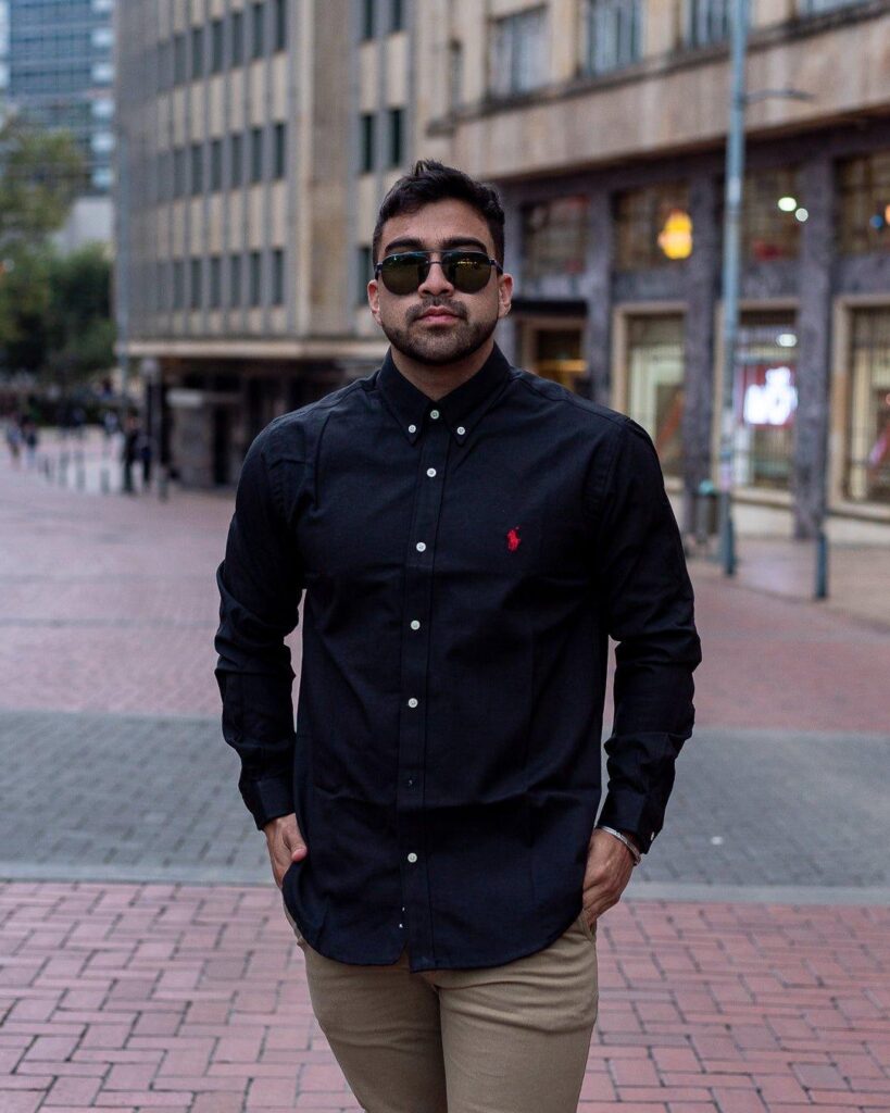 Camisa Hombre Negra Polo Ralph Lauren Manga Larga 100% Algodon - Golden Wear Colombia