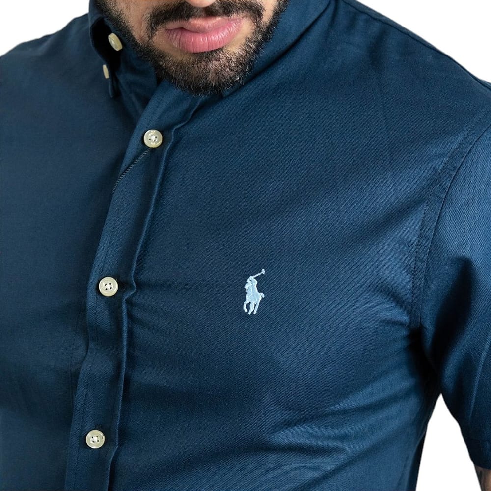 Camisa Hombre Petroleo Polo Ralph Lauren Manga Corta , 100% Algodon - Golden Wear Colombia